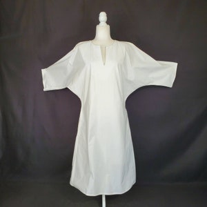 NOUVEAU Lucy Wild Robe droite blanche à manches longues, Robe de créateur 100 % coton, Moyenne image 5