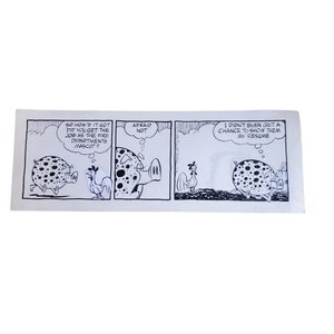 1950s Original Newspaper Comic Strip Art Gringle & Hansen &quot;Rural Delivery&quot; 14.5&quot;