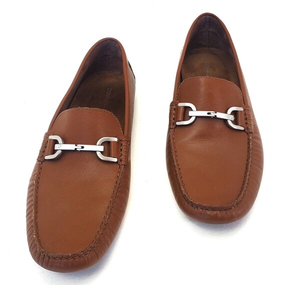 Donald J. Pliner Brown Leather Loafers with Horse-Bit Detail s-l400.jpg main image 3