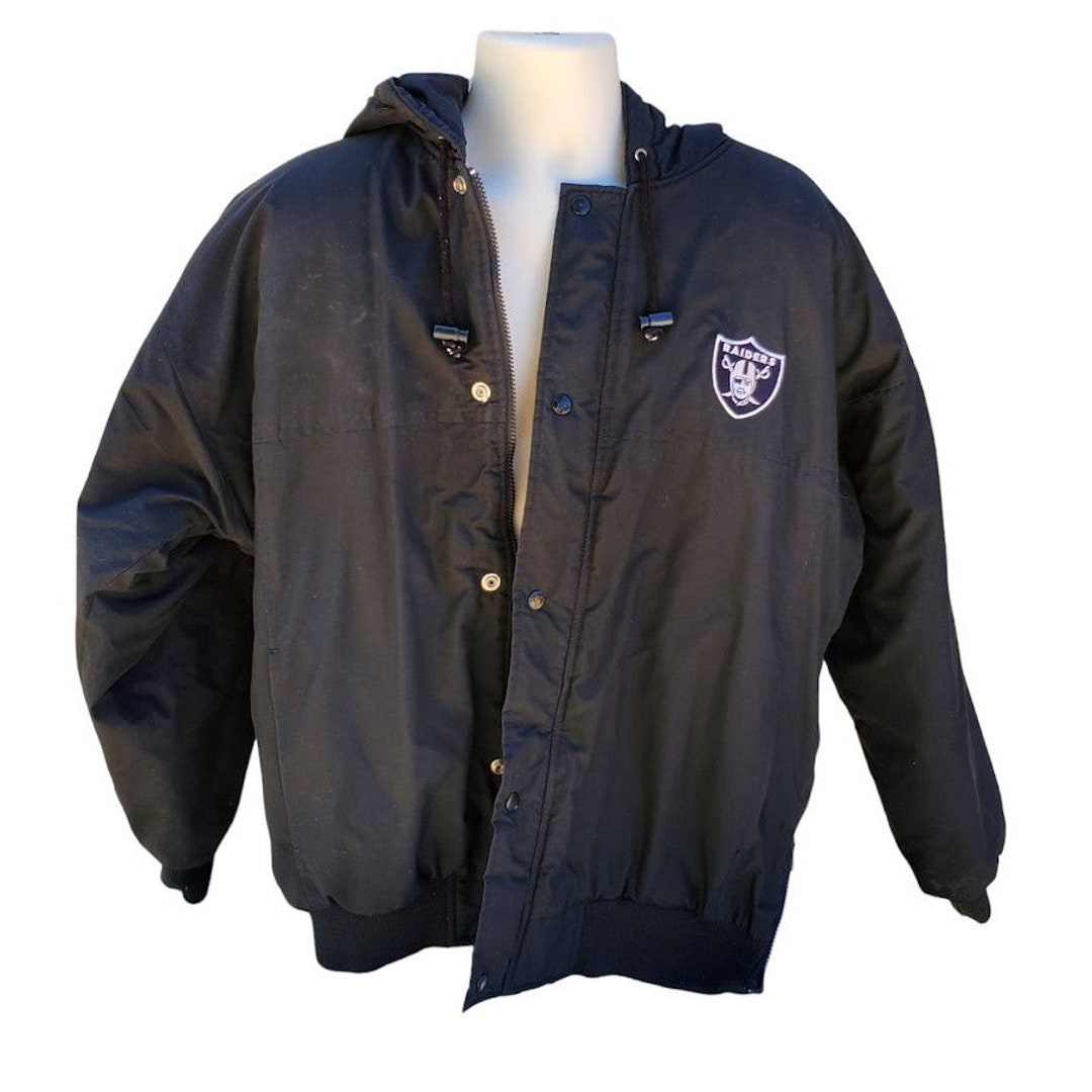 Vintage Oakland Raiders NFL Starter Football Puffer Hooded Jacket