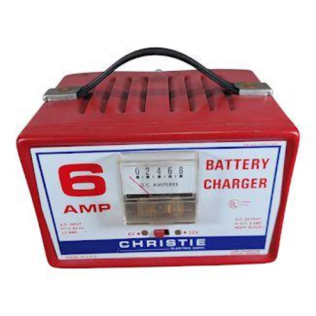 Vintage 1970's Industrial Retro Christie 6 Amp Red Battery Charger