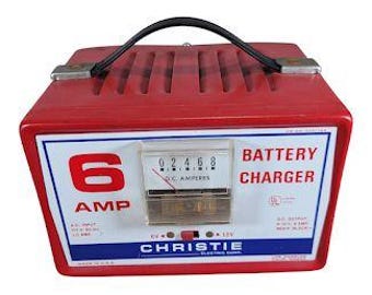 Vintage 1970's Industrial Retro Christie 6 Amp Red Battery Charger