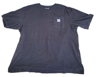 Carhartt Loose Fit Pocket T Shirt Men's XL Black Short Sleeve Workwear T2
