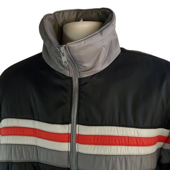 1980s Ski Motorcycle Puffer Jacket Striped Racer … - image 2