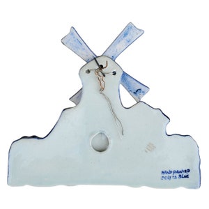 Vintage Royal Delft Blue Hand Painted Windmill Spoon Holder Rack Ceramic M6 image 3