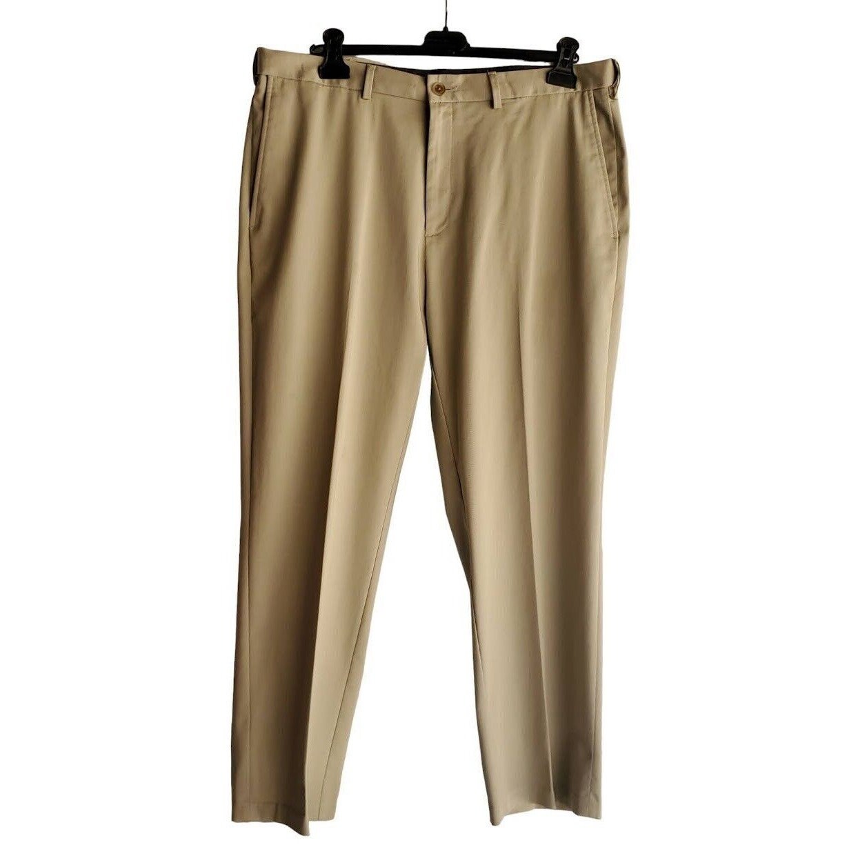 Mens Haggar Classic Fit Premium No Iron Khaki Pants Tan 38x30