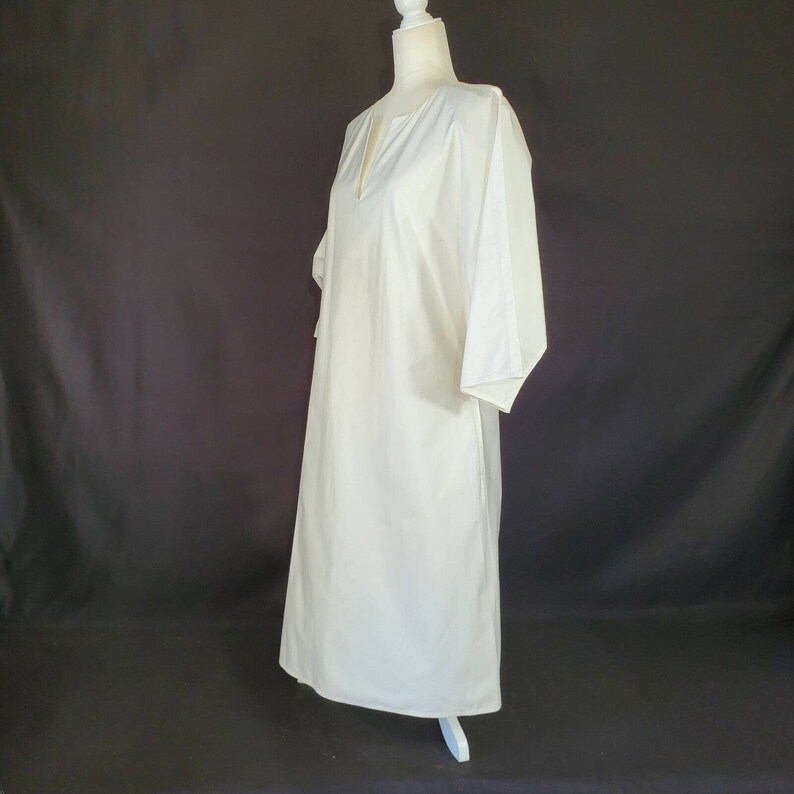 NOUVEAU Lucy Wild Robe droite blanche à manches longues, Robe de créateur 100 % coton, Moyenne image 2