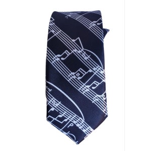 Men&#39;s Dress Necktie Tie Music Notes Black and White Cosplay Rock and Roll Costume