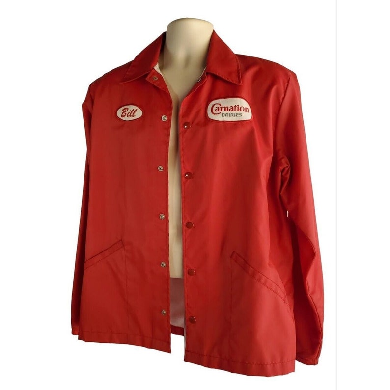 1970's Carnation Dairy Advertisement Red Men's Jacket Costume Cosplay Unitog L image 4