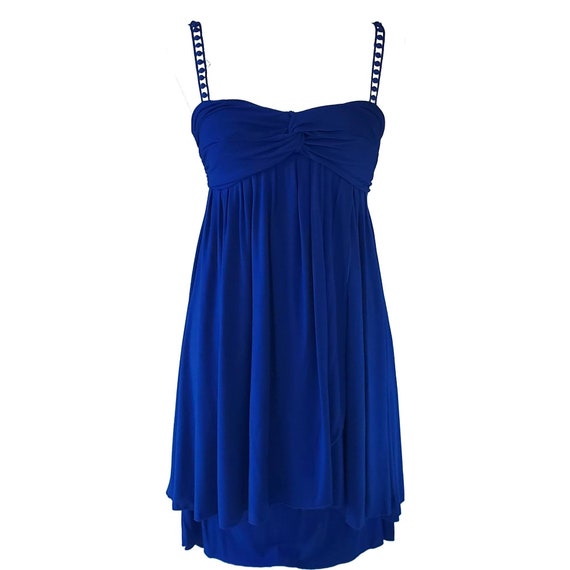 catherine malandrino blue dress Catherine Malandrino Grey Knit Draped Dress