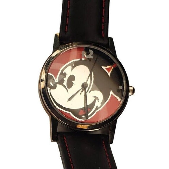 Mickey Mouse Disney Red Black Silver Face Watch Stitched  display picture 3