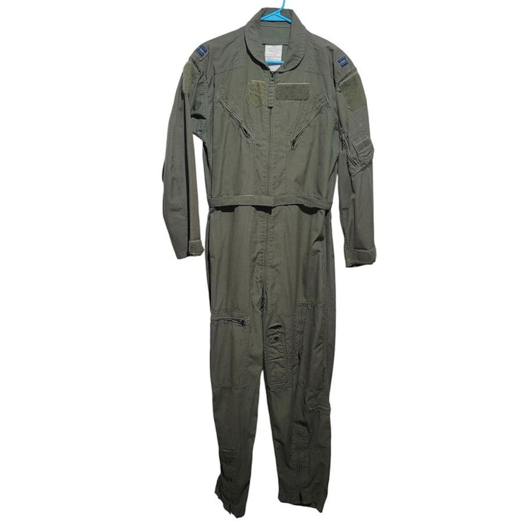 Officers Coveralls Flyers Flight Suit 42R Green Flame Resistant