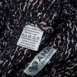 AMA Hand Made Argentina Top Blouse Cape & Beret Knit Crochet Set Black Lavender image 9