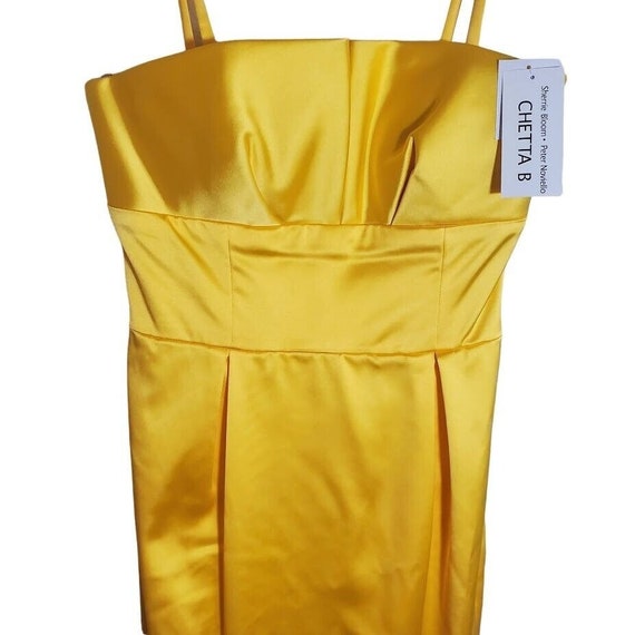 Chetta B Sherrie Bloom Peter Noviello Satin Yellow Cocktail Dress Prom  Formal 2 - Etsy