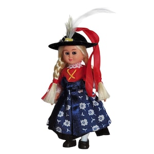 Vintage Dutch Danish Norway Blonde Folk Dress Sleeping Eyes Open/Close  Doll M34