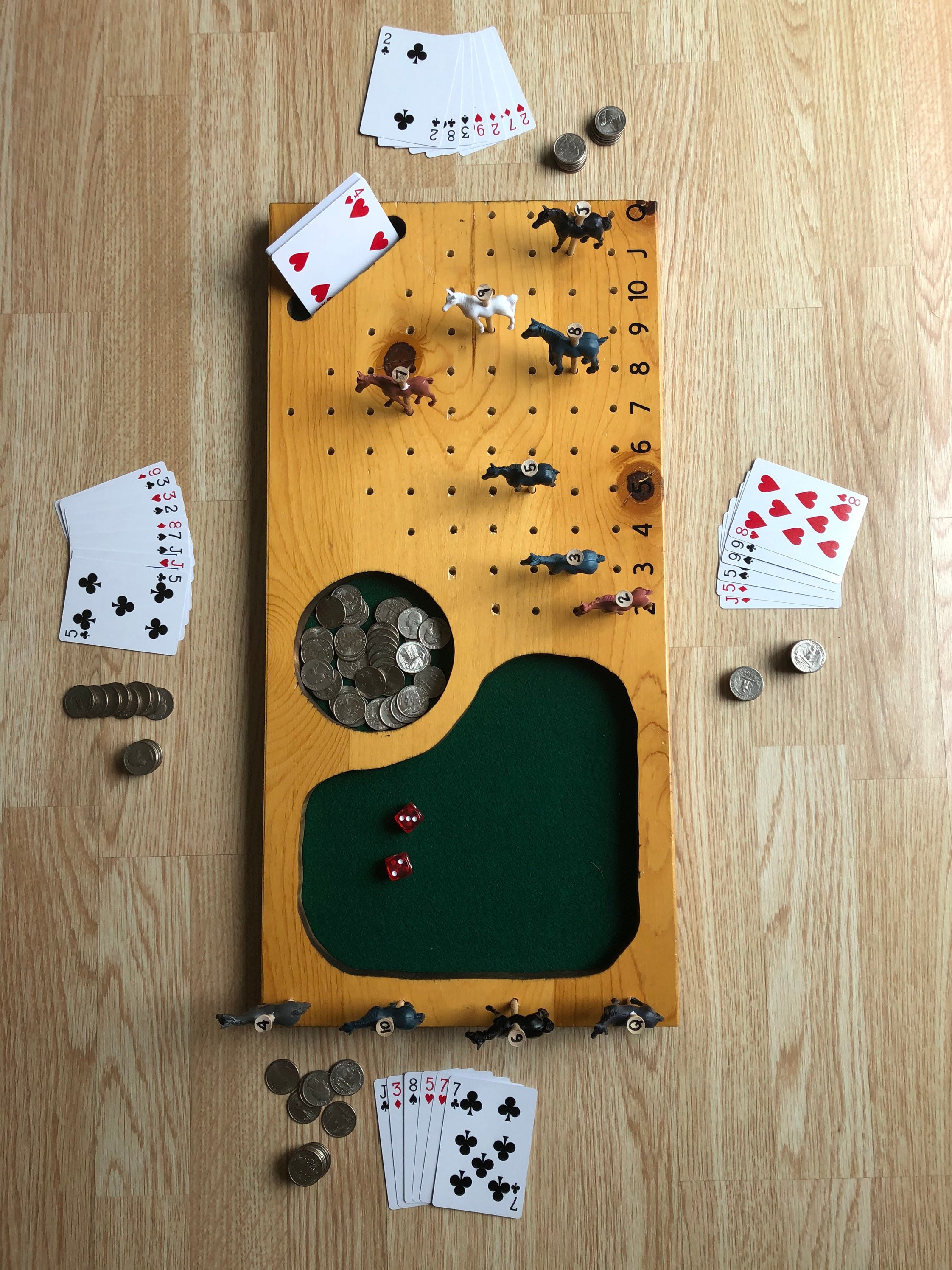 Corsa Dei Cavalli gioco da tavola di fortuna semplice per 2 giocatori In legno 
