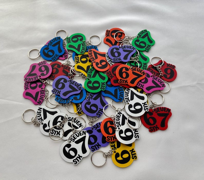 67 Six Seven Keychains in Many Colors, Great for Party Favors! - Etsy