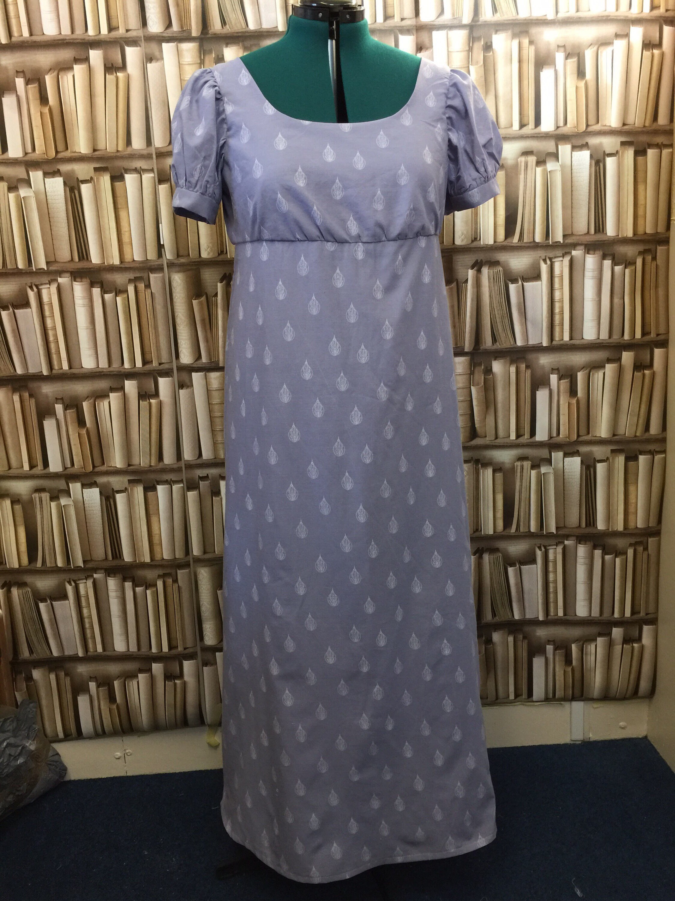 Button back Regency style cotton gown made to order | Etsy