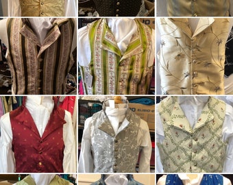 Made to order Regency style Waistcoat in your choice of fabric