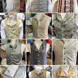 Made to order Regency style Waistcoat in your choice of fabric PLEASE READ DESCRIPTION