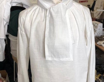 Chemise géorgienne/régence/coloniale/pirate en lin ivoire