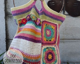 Crochet Bag Pattern -  Scrapsadelic Groovy Bag - Digital Download