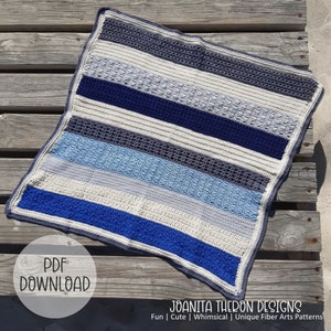 Crochet Blanket Pattern -  Beach Blues Baby Blanket - Digital Download
