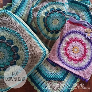 Crochet Pattern Collection: Scrapsumptious Bag, Blanket & Cushion (Digital Download)