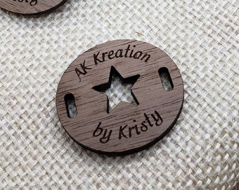 Set of 50 oval wooden tags 0.9x1" - Knitting tags, crochet tags, tags for handmade items