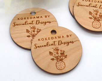 Hang tags - 1.5 Inch diameter, Wooden Tags, Product Tags