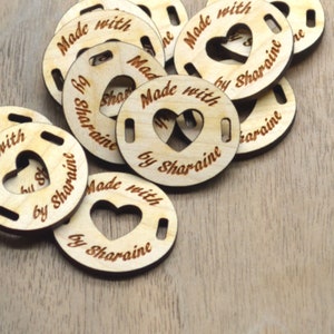 Set of 50 oval wooden tags 0.9x1 Knitting tags, crochet tags, tags for handmade items image 1