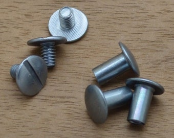 Rivets for labels - Screw on rivets for cork and leather labels