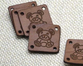 Laser engraved labels 1x1 inches - made from real leather - Leather labels, Personalized leather labels, Leather tags , Custom Labels