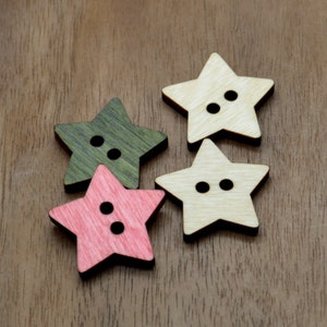 Wooden Star Buttons 