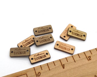 100 Product Tags - Customized with your text - 0.375 x 0.8 Inches - laser cut and engraved