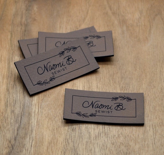 30 Laser engraved leather labels 1x2 inches - made from real leather