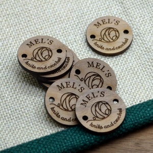 50 Round Wooden Product Tags - 1 Inch- laser cut and engraved