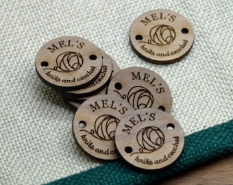50 Round Wooden Product Tags - 1 Inch- laser cut and engraved