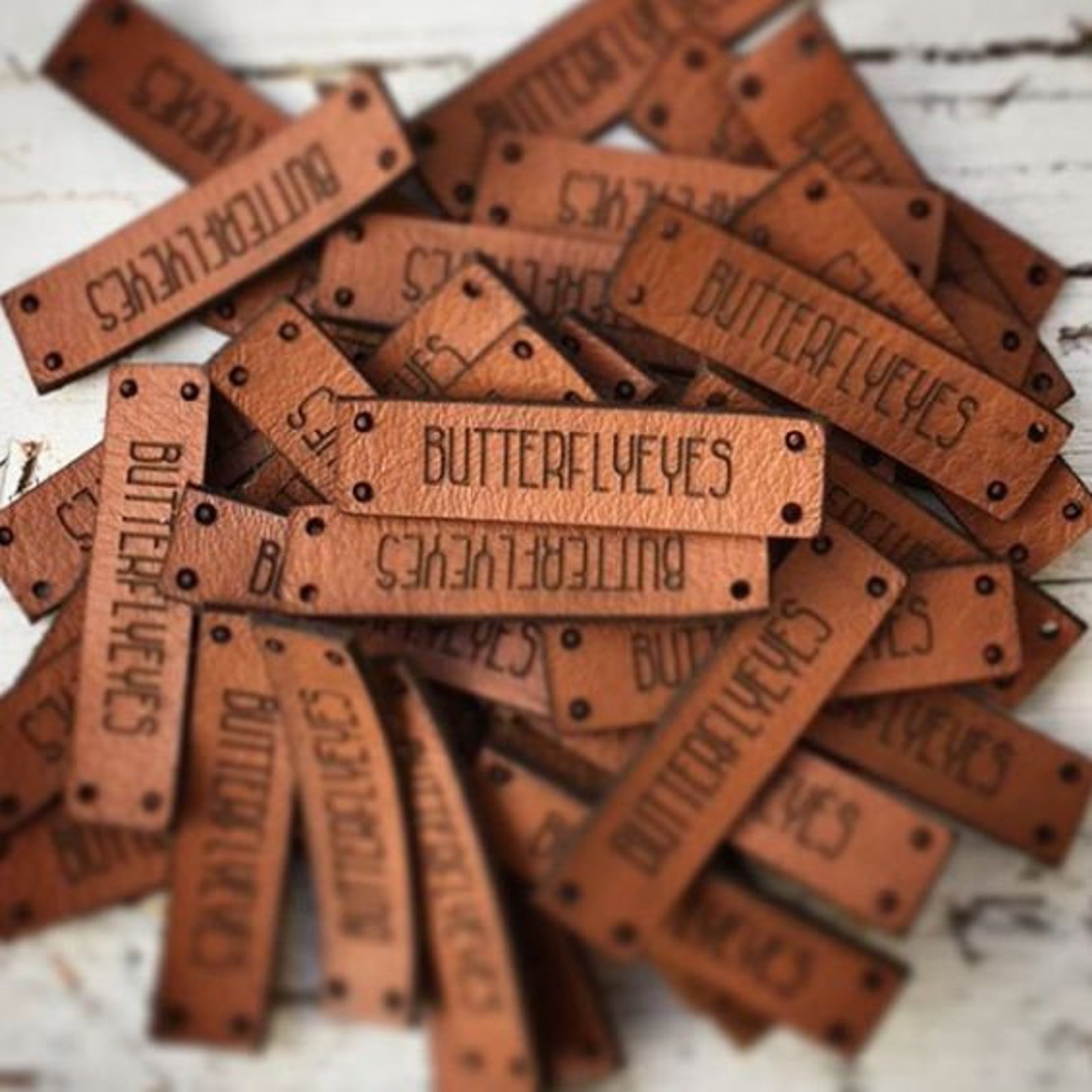 Laser engraved labels 0.5x2 inches made from genuine leather Etsy
