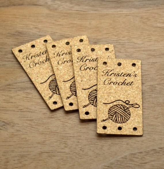 20 Laser engraved leather labels 1x2 inches - made from real