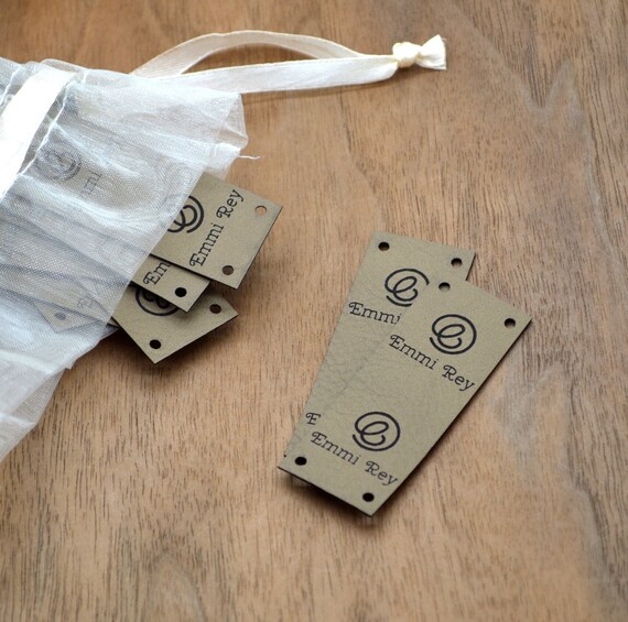 Custom Faux Leather Tags 0.85x2.25 Inches Personalized Labels