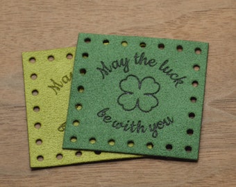 10 Laser Engraved Patches 2x2" - made from Ultrasuede Fabric