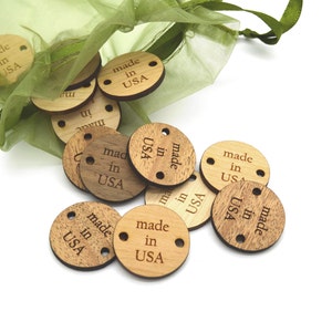 50 Round Wooden Product Tags 1 Inch laser cut and engraved image 4