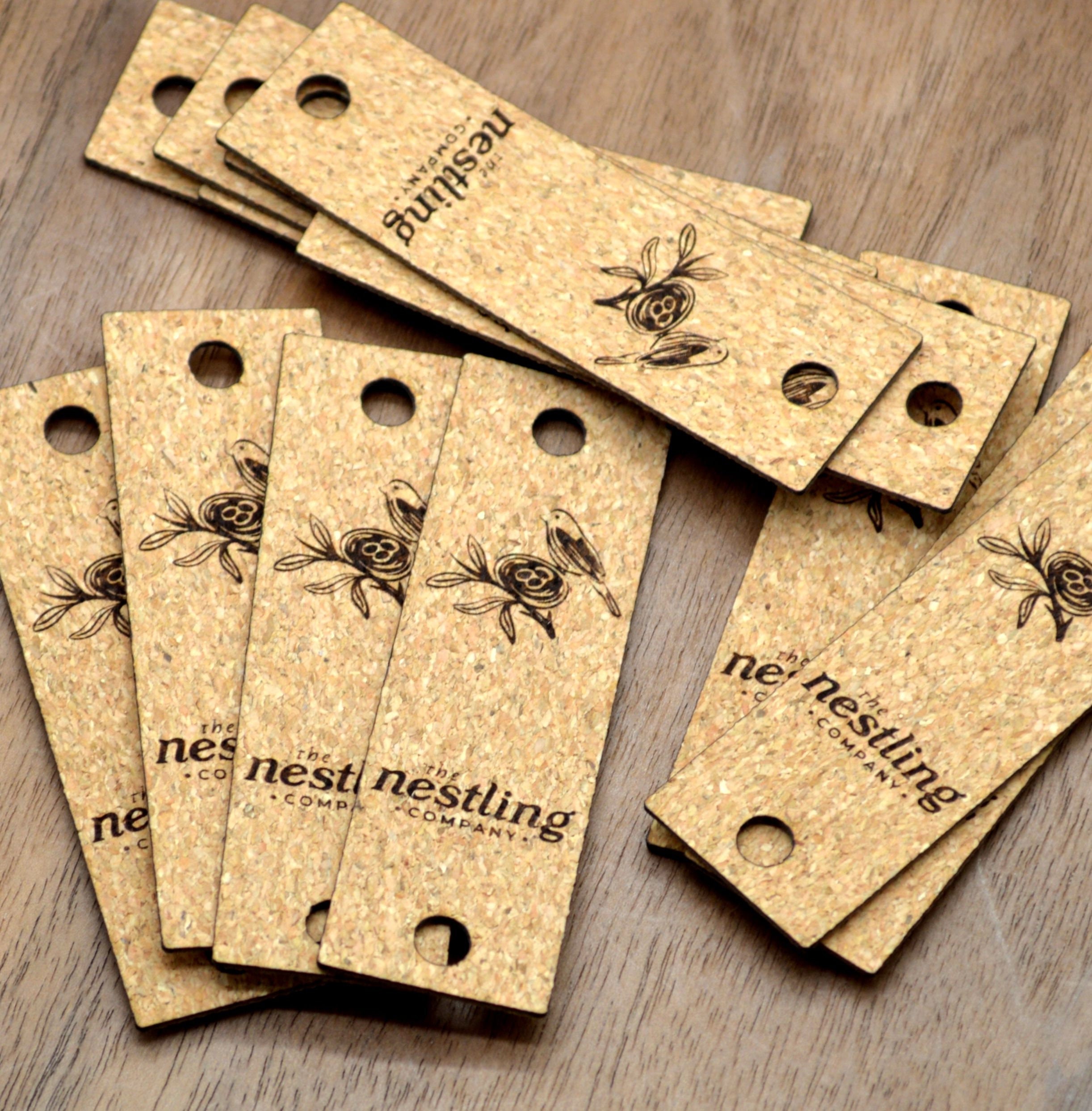 Cork Fabric Labels 0.75 x 2 inches, sold in sets of 25 - allthiswood