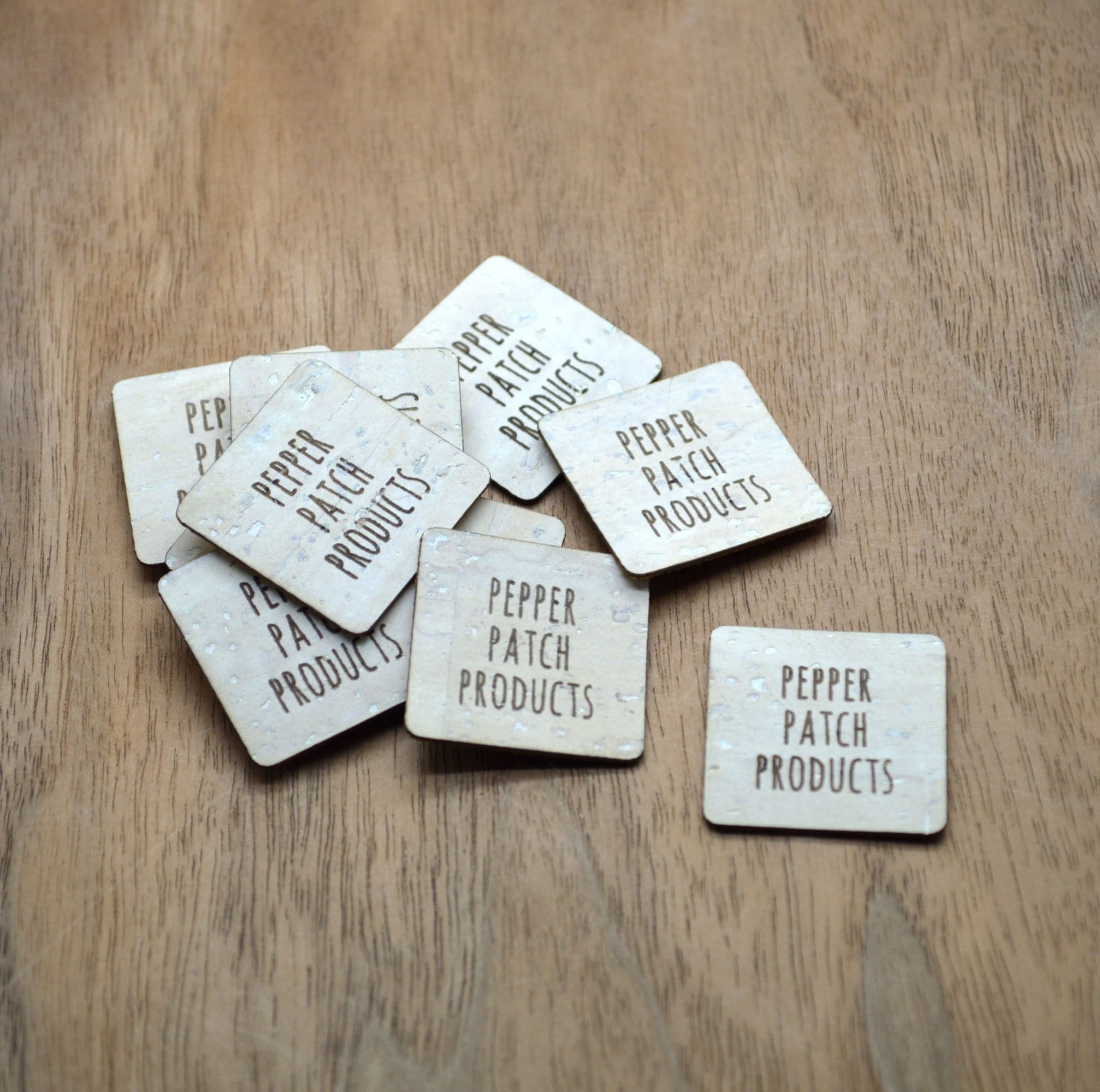 Cork Labels 1x1 Inches Without Holes - Made From Cork Fabric - Custom ...