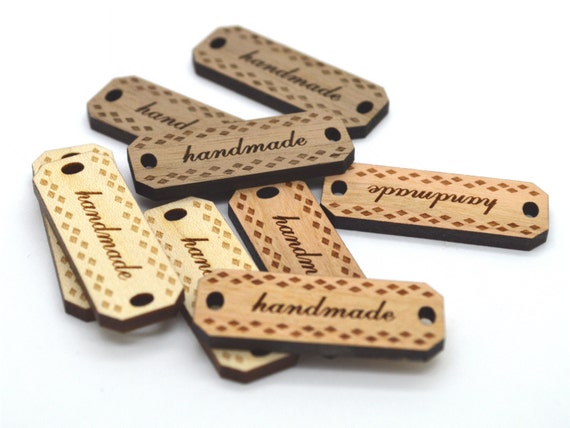 50 Wooden Product Tags 1 Inch Laser Cut and Engraved Knitting Tags, Crochet  Tags, Custom Tags 