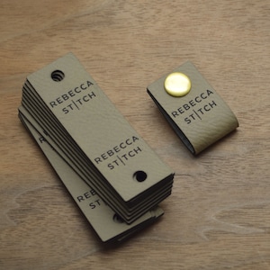 Etiquetas de piel sintética de 2,2 x 7 cm - Etiquetas para remaches - Etiquetas para tejer, Etiquetas personalizadas, Piel vegana, Etiquetas para crochet