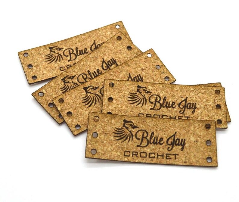 50 Laser Engraved Labels 0.75x2 Inches Made From Cork Fabric Etsy