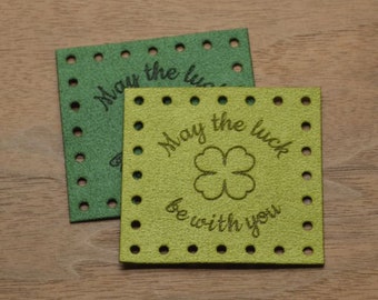 10 Laser Engraved Patches 2x2" - made from Ultrasuede Fabric