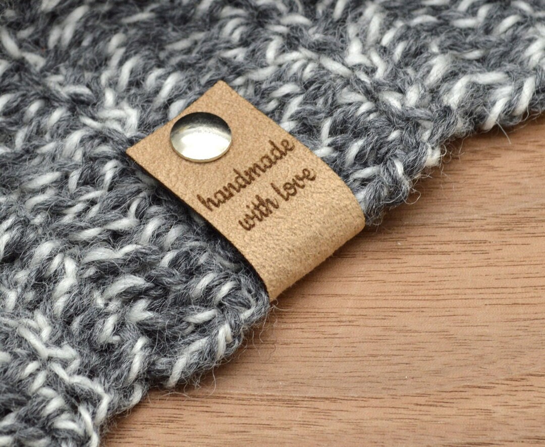 Ultrasuede Rivet Labels (0.85x2.75 In) - Personalized Knitting ...